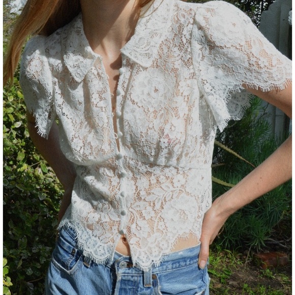 Doen Tops - NWOT Doen Fleurance Buttondown Blouse in Salt, Size M